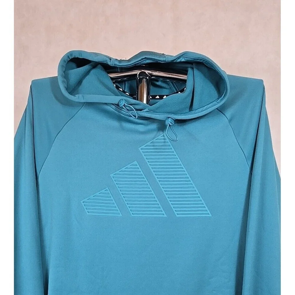 NWT Adidas Mens Hoodie Size Medium‎ Hooded Fleece Pullover Sweatshirt Logo Green